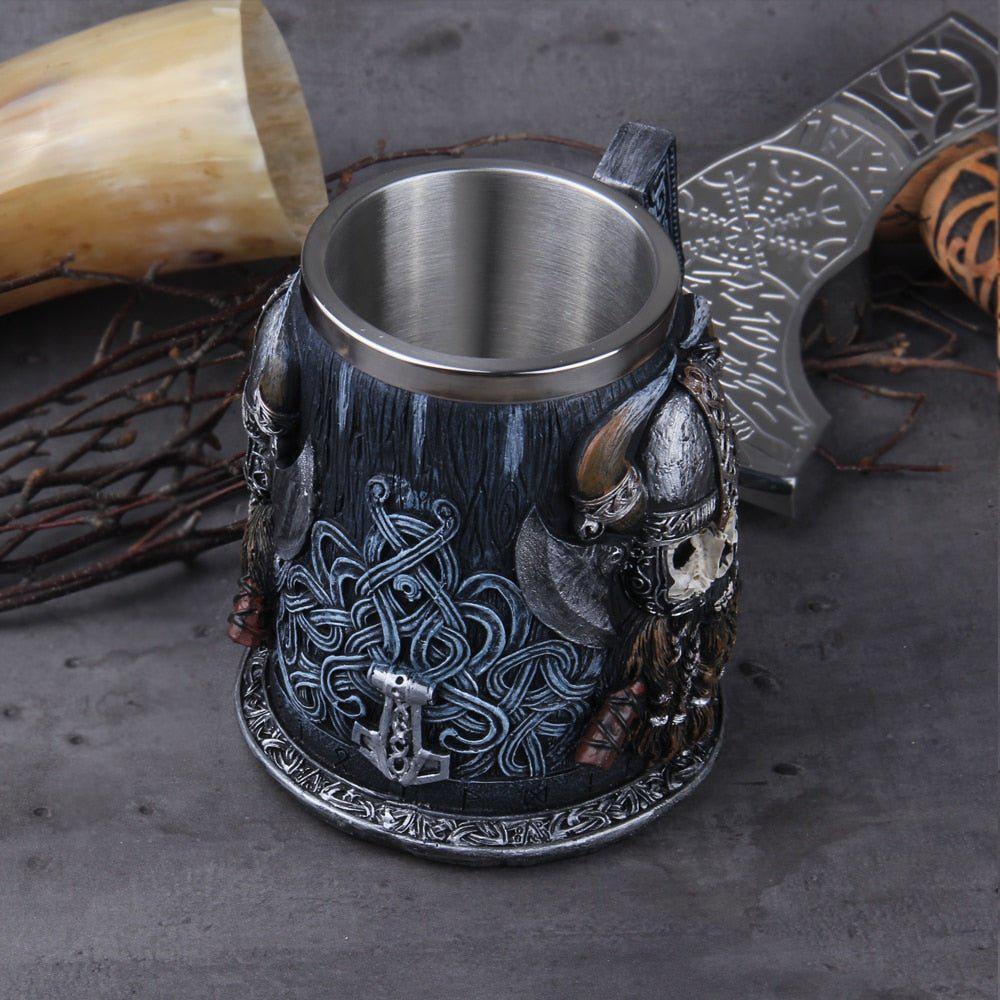 Viking Lover Feasting Tankard Warrior Skull Norse Decor