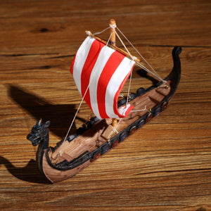 Viking Dragon Boat With Sail Home Decor