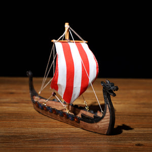 Viking Dragon Boat With Sail Home Decor