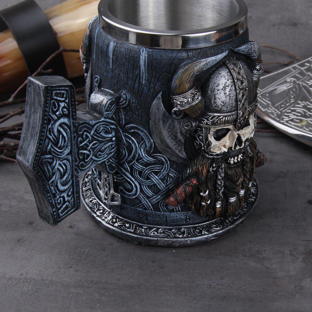 Viking Lover Feasting Tankard Warrior Skull Norse Decor