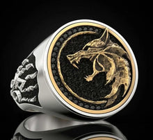 Load image into Gallery viewer, Norse Odin Fenrir Viking Ring with Embossed Paw | Silver or Gold
