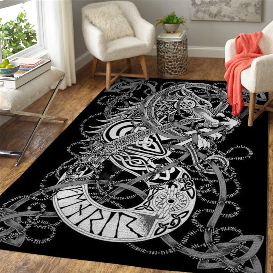 Fenrir Knotwork German Loomed Floor Viking Rug