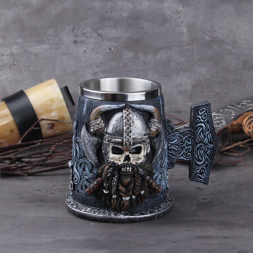 Viking Lover Feasting Tankard Warrior Skull Norse Decor