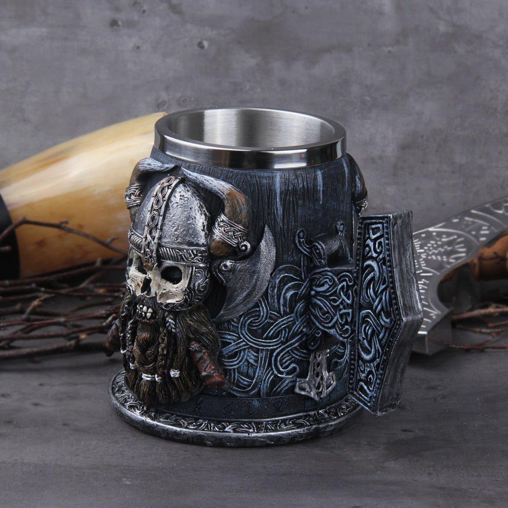 Viking Lover Feasting Tankard Warrior Skull Norse Decor