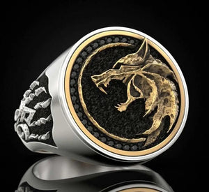 Norse Odin Fenrir Viking Ring with Embossed Paw | Silver or Gold