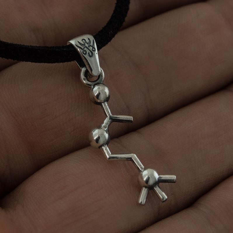 Acetylcholine Symbol Pendant Sterling Silver Handmade Jewelry