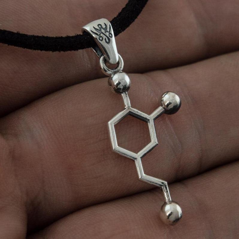 Dopamine Symbol Pendant Sterling Silver Handmade Jewelry