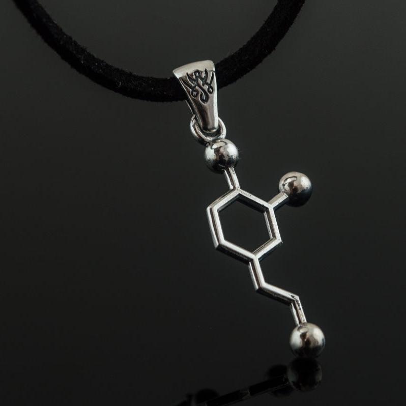 Dopamine Symbol Pendant Sterling Silver Handmade Jewelry