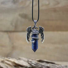 Load image into Gallery viewer, Viking Dragon Necklace with Quartz Crystal
