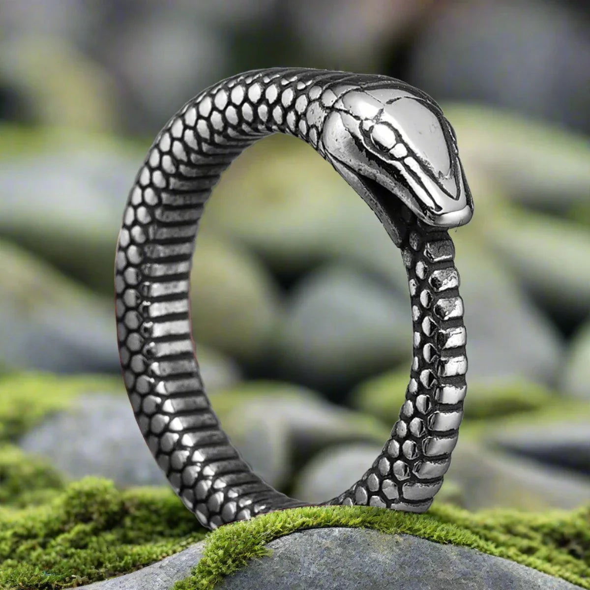 Viking Dragon Ring of Jormungandr World-Serpent in Ouroboros