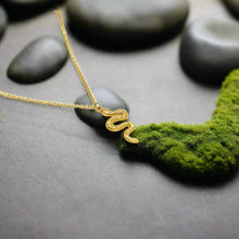 Load image into Gallery viewer, Viking Snake Necklace witch Serpent Pendant on Single Chain
