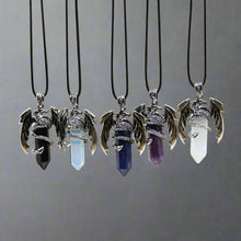 Load image into Gallery viewer, Viking Dragon Necklace with Quartz Crystal
