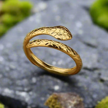 Load image into Gallery viewer, Viking Snake Ring in Ouroboros or Serpent Style with Defined Scales
