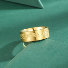 Load image into Gallery viewer, Stainless Steel Viking Ring with Carved Wolf Sigil | Celtic Knot
