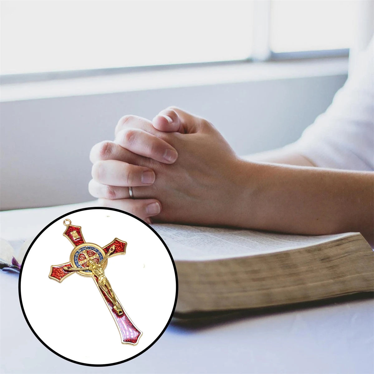 Buy Rofusn Saint Benedict Cross Bracelet for Women, Silver Buy Rofusn Saint Benedict Cross Bracelet for Women, Silver