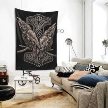 Load image into Gallery viewer, Ravens of Odin Wall Tapestry Decor
