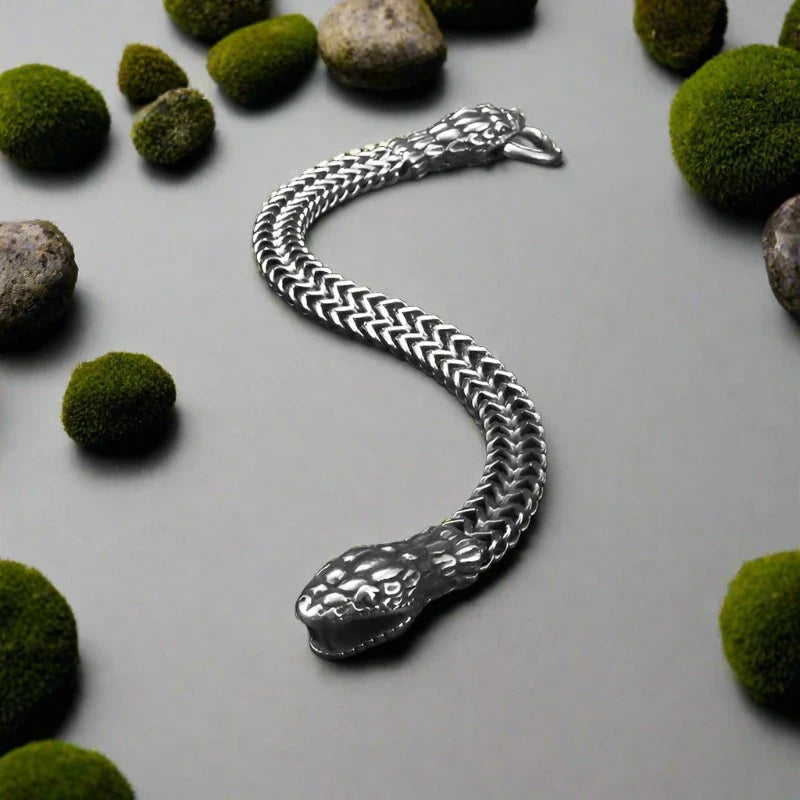 Viking Dragon Bracelet with Twin Serpents