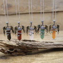 Load image into Gallery viewer, Viking Dragon Necklace with Quartz Crystal
