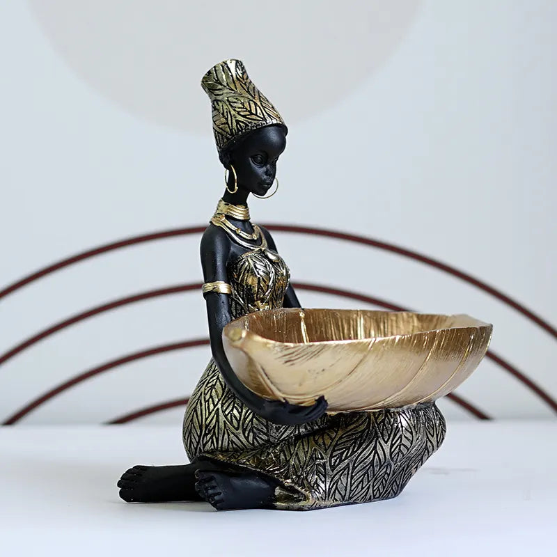 African Black Woman Storage Statue