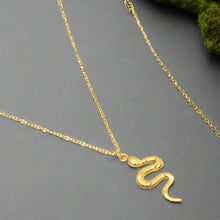 Load image into Gallery viewer, Viking Snake Necklace witch Serpent Pendant on Single Chain
