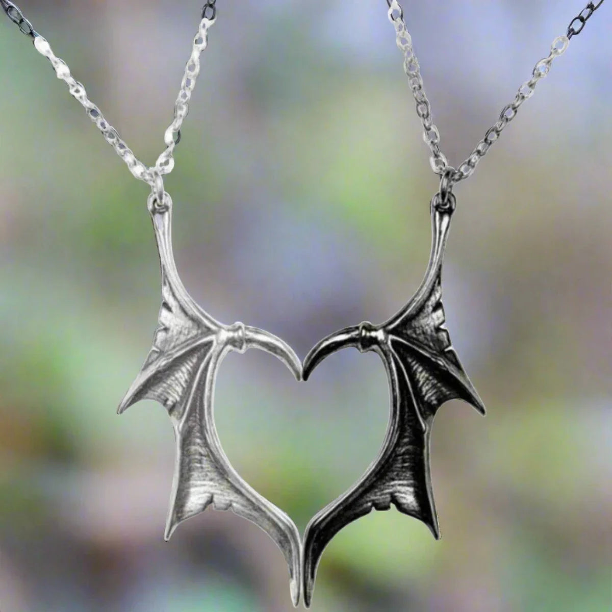 Viking Dragon Necklace 2pc Couples Dragon Wings Heart