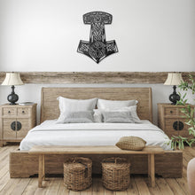 Load image into Gallery viewer, Thor&#39;s Hammer Mjolnir Metal Wall Sign
