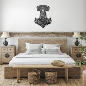 Thor's Hammer Mjolnir Metal Wall Sign