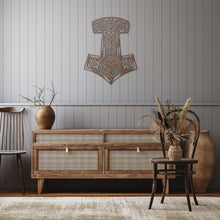 Load image into Gallery viewer, Thor&#39;s Hammer Mjolnir Metal Wall Sign
