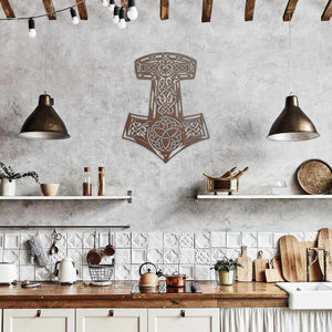 Thor's Hammer Mjolnir Metal Wall Sign