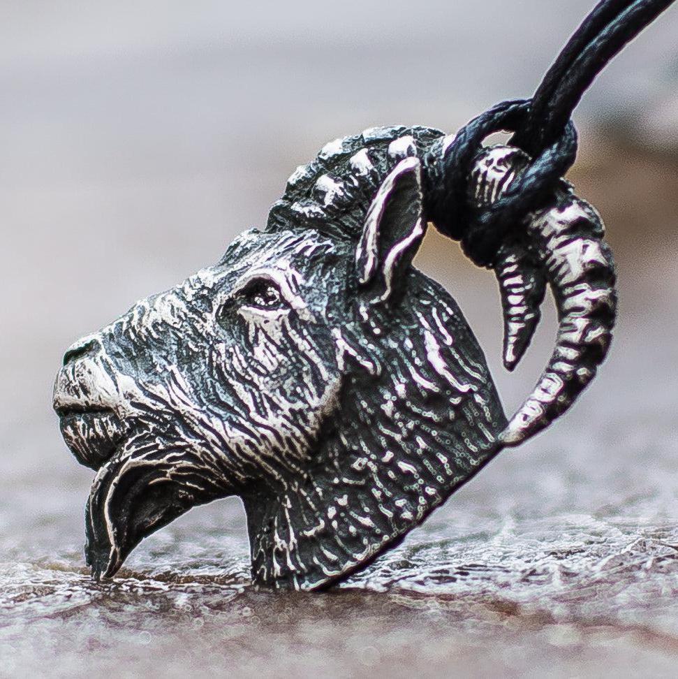 Goat Pendant Sterling Silver Unique Jewelry