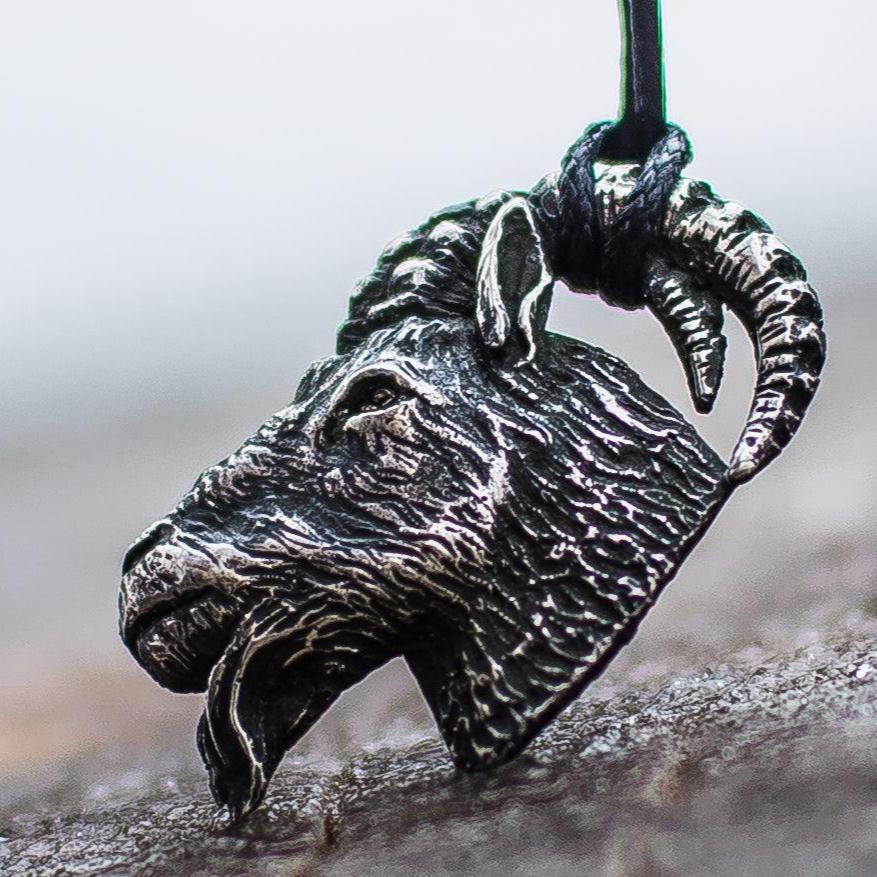 Goat Pendant Sterling Silver Unique Jewelry