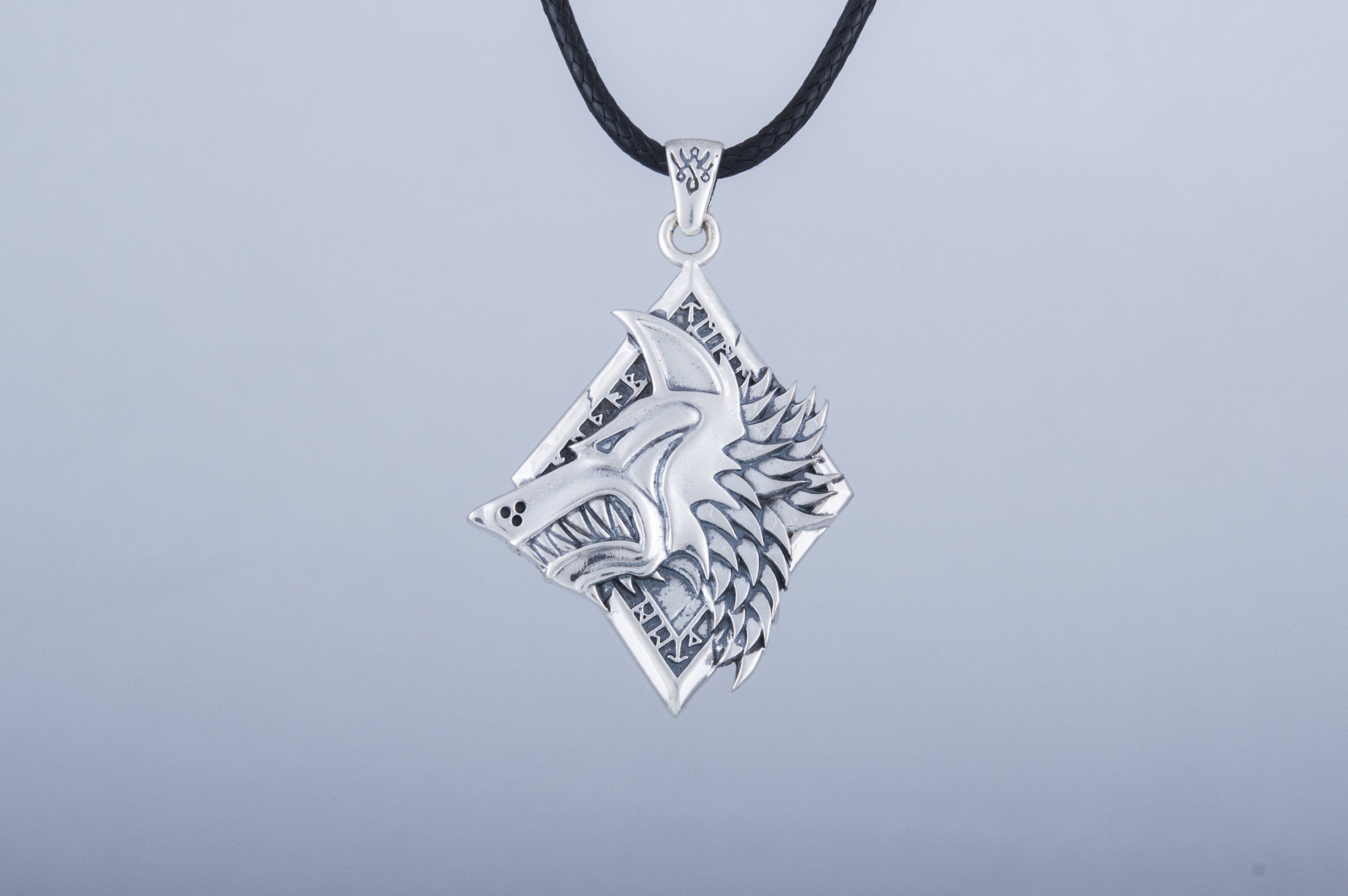 Handmade Viking Wolf Pendant | Sterling Silver, Gold, or Platinum