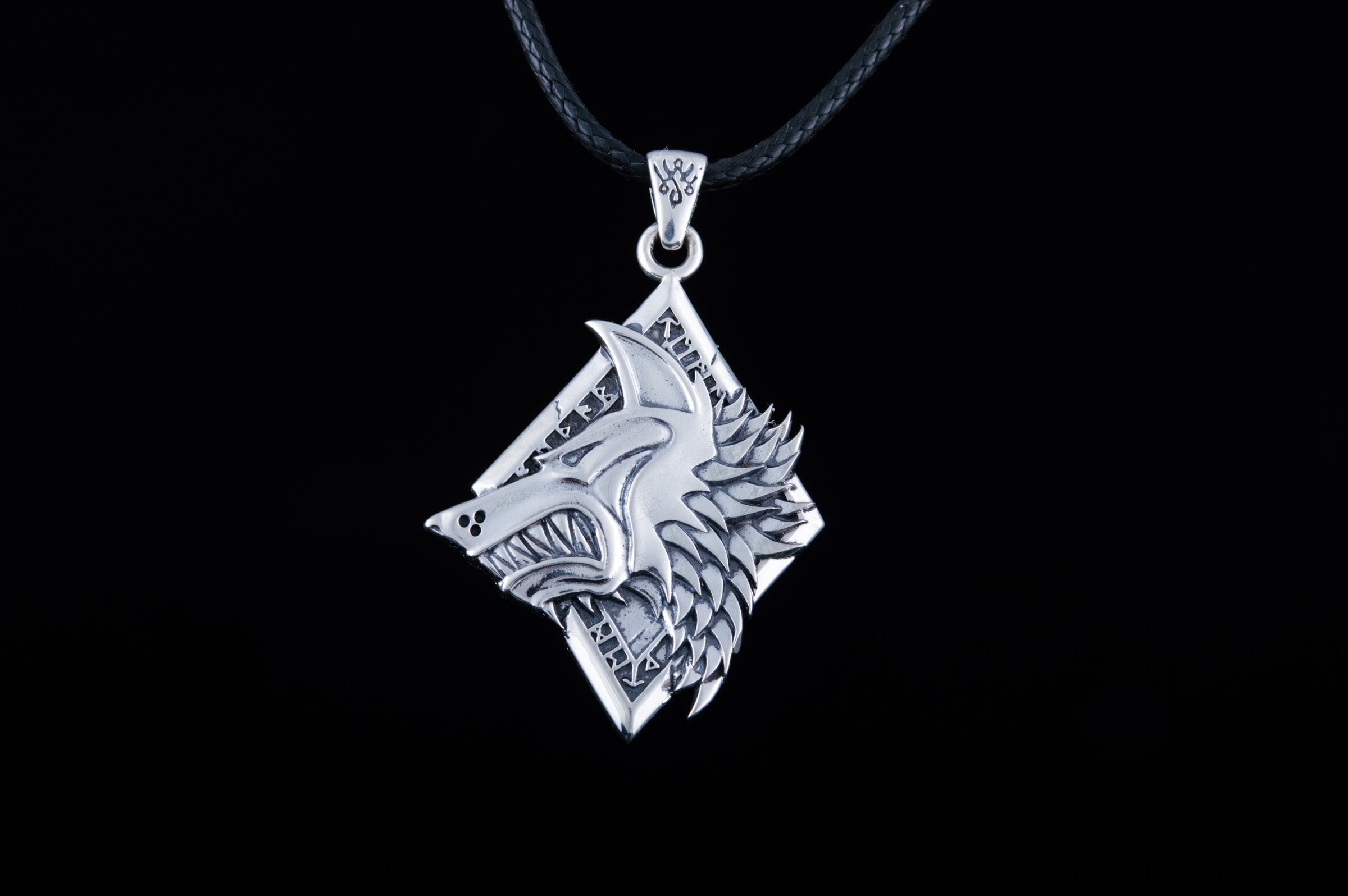 Handmade Viking Wolf Pendant | Sterling Silver, Gold, or Platinum