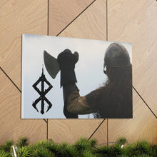 Load image into Gallery viewer, Viking Art on Canvas - Viking with &quot;Strength&quot; Rune
