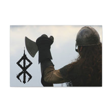 Load image into Gallery viewer, Viking Art on Canvas - Viking with &quot;Strength&quot; Rune
