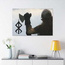 Load image into Gallery viewer, Viking Art on Canvas - Viking with &quot;Strength&quot; Rune
