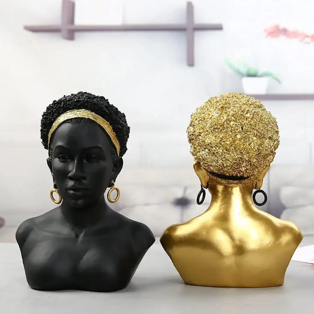 African Woman Bust Statues