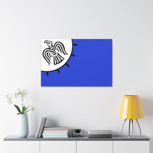 Load image into Gallery viewer, Viking Art on Canvas - Odin&#39;s Raven on White background on Blue Banner

