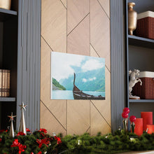 Load image into Gallery viewer, Viking Art on Canvas - &quot;Finally a Peaceful Mooring&quot;
