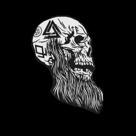 Bearded Viking Skull with Runes T-Shirt