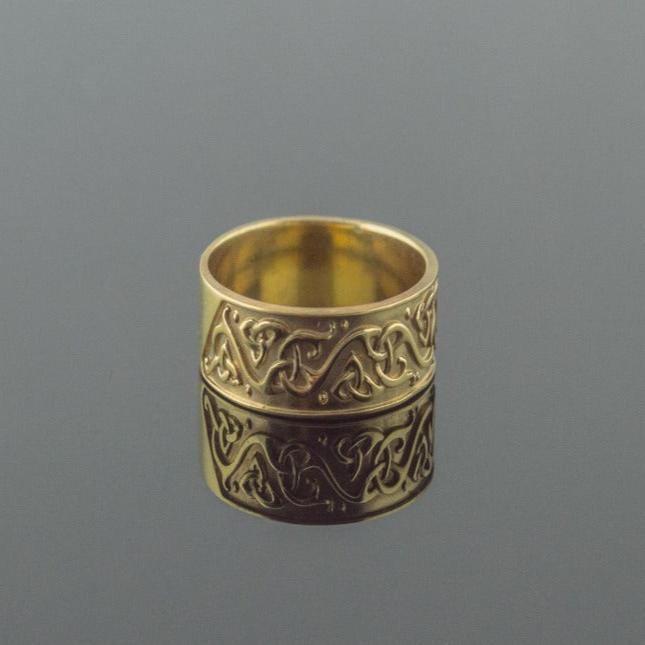 Handcrafted 14K/18K Gold Viking Ornament Ring | Historical Heirloom