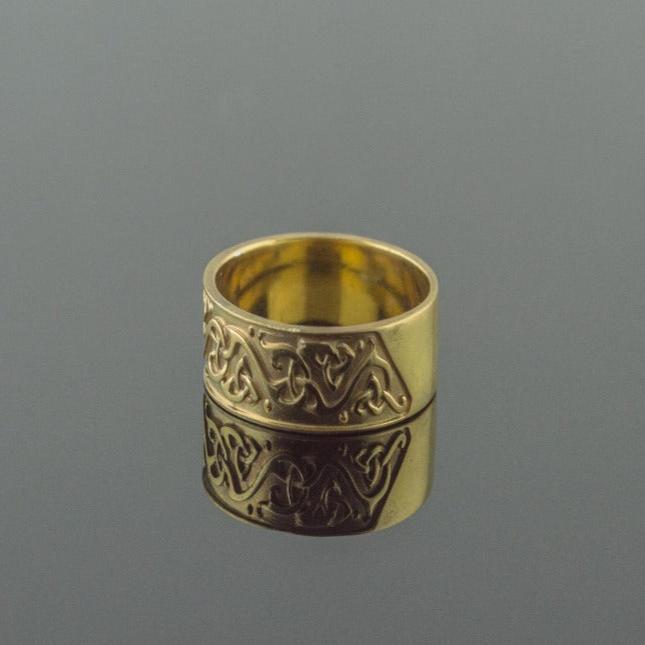 Handcrafted 14K/18K Gold Viking Ornament Ring | Historical Heirloom