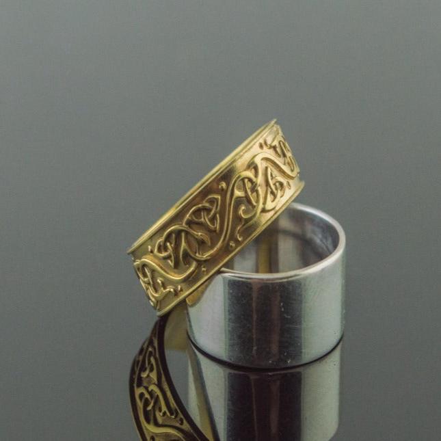 Handcrafted 14K/18K Gold Viking Ornament Ring | Historical Heirloom