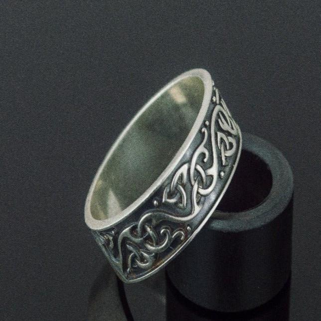 Beautiful Ornament Ring Sterling Silver Viking Ring