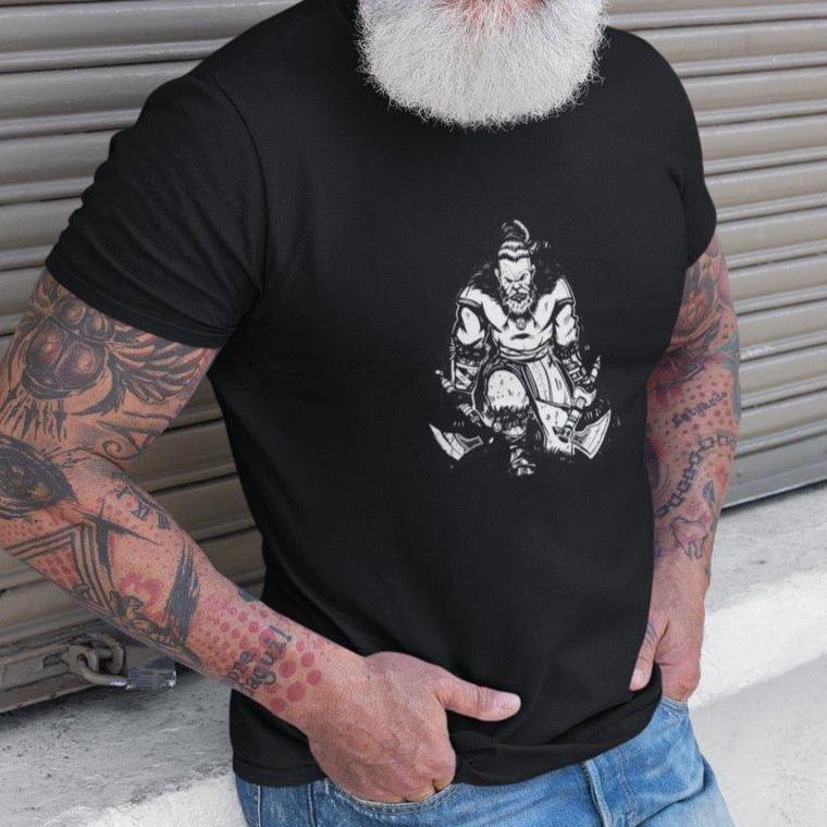 Berserker Viking Warrior With Two Axes T-Shirt