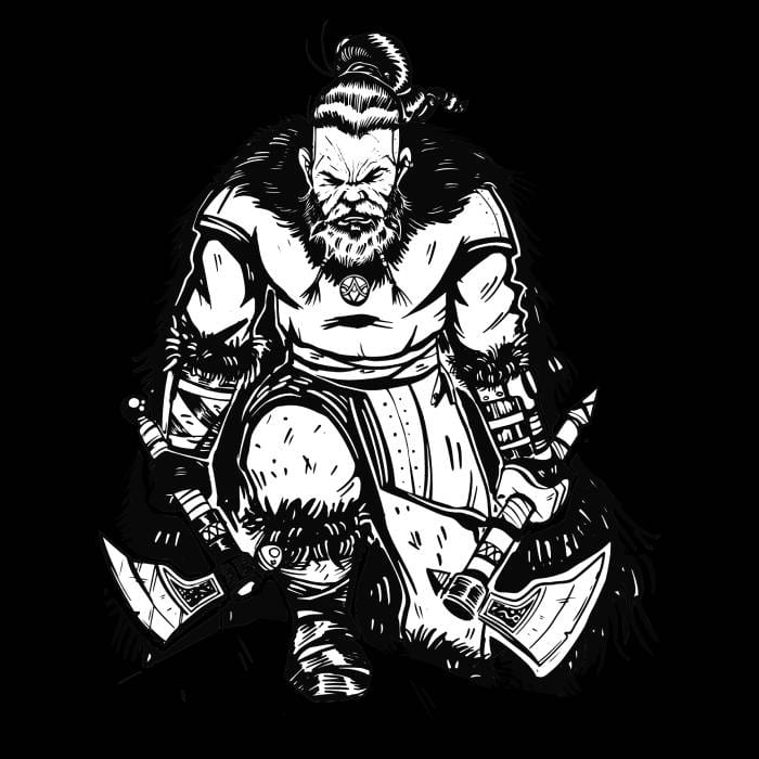 Berserker Viking Warrior With Two Axes T-Shirt