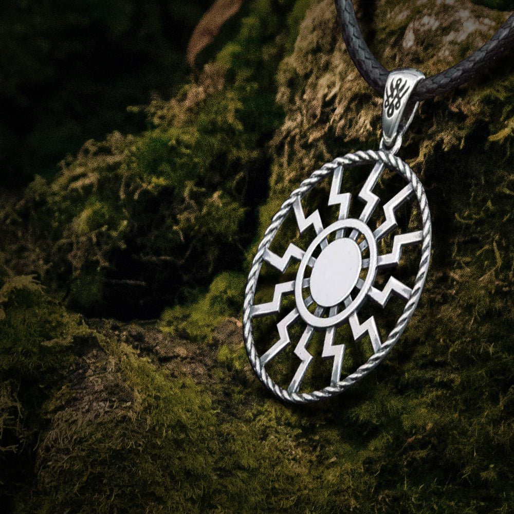 Sterling Silver Black Sun Viking Pendant | Double Sided