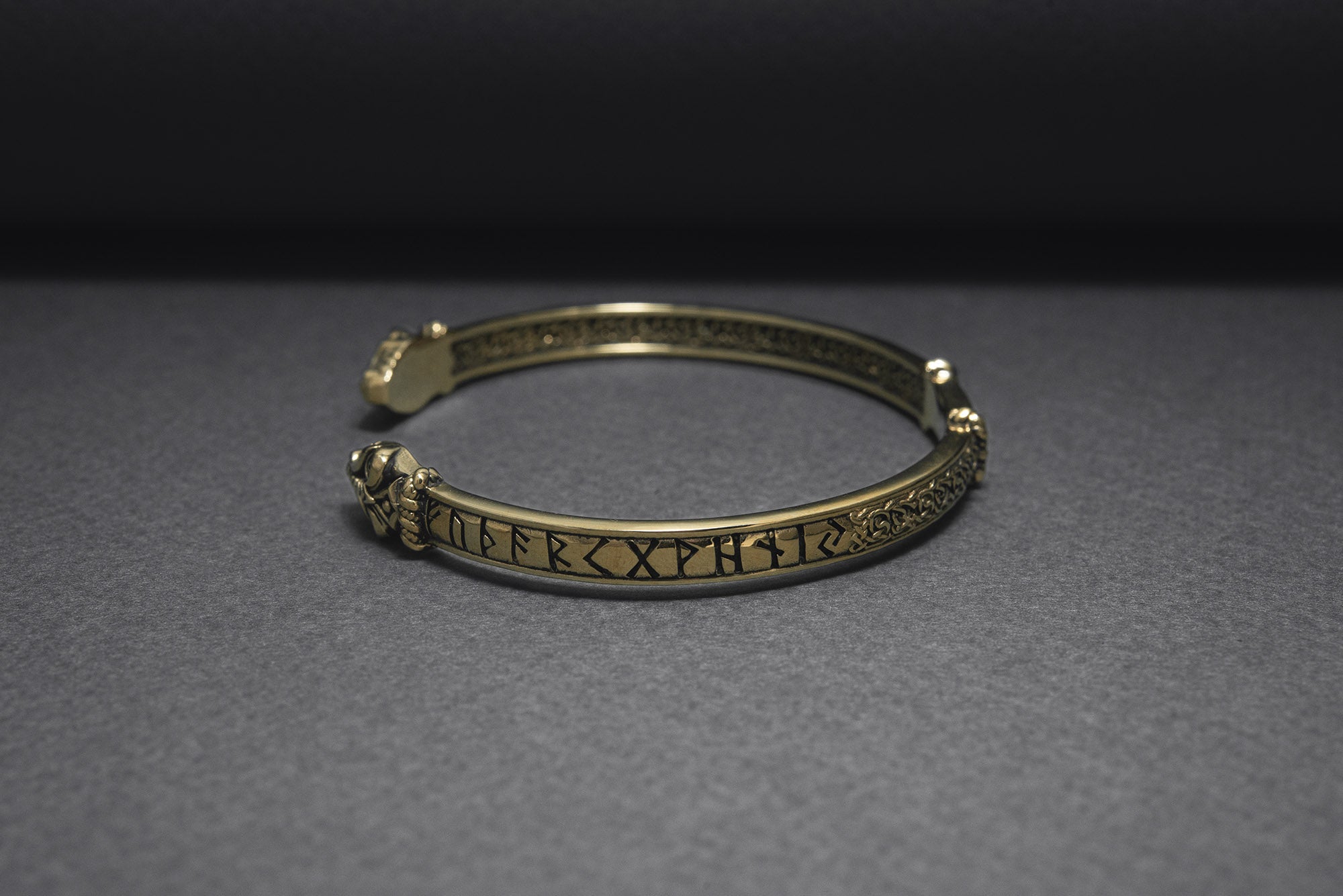 Viking Jormungandr Bracelet | Engraved Elder Futhark Runes