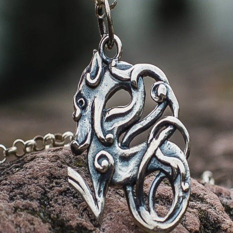 Celtic & Viking Wolf Pendant |Handcrafted Sterling Silver