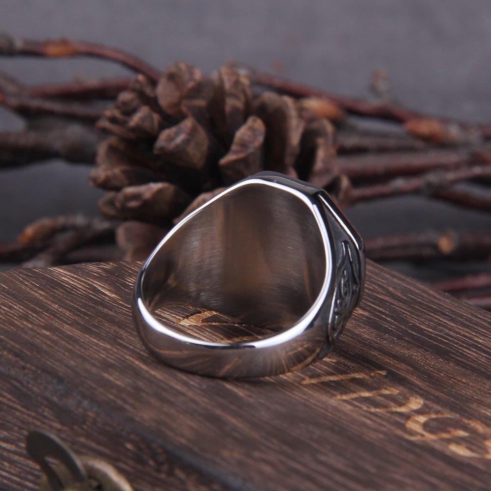 Cross Double Battle Axe Viking Ring